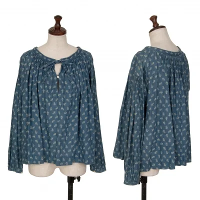 45R Indigo Dyed Tuck Design Top