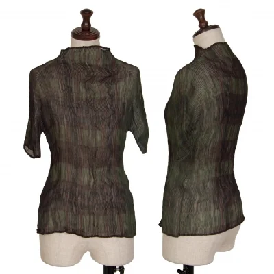 ISSEY MIYAKE Pleated Check T Shirt