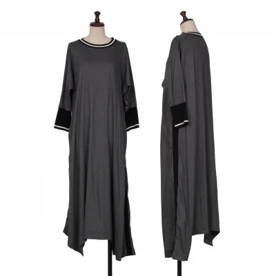 HIROKO KOSHINO TRUNK Rib Switching Side Line Dress