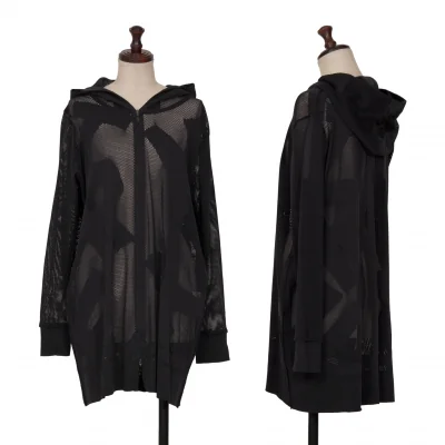 HIROKO KOSHINO TRUNK Logo Design Mesh Zip Hoodie