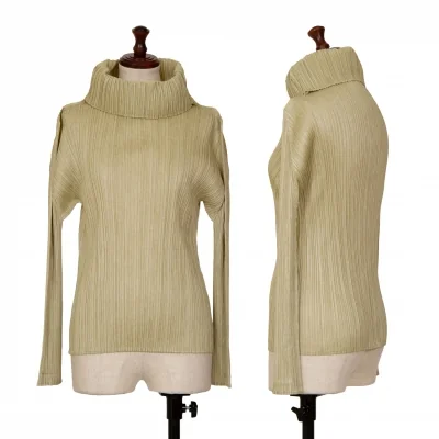 PLEATS PLEASE Fabric Print Roll Neck T-Shirt