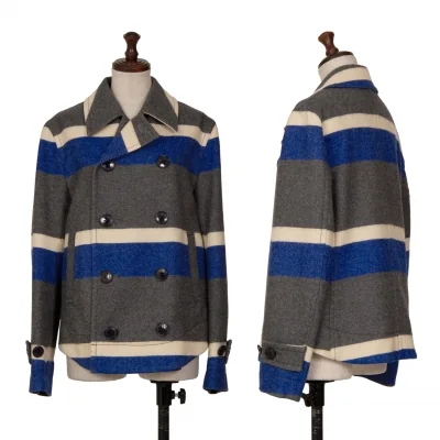 Ne-net Stripe Wool P Coat