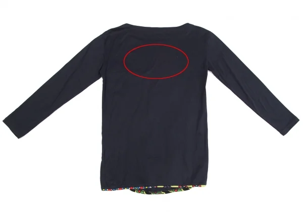 TSUMORI CHISATO Floral Illustration Piping T Shirt Navy 2 (K