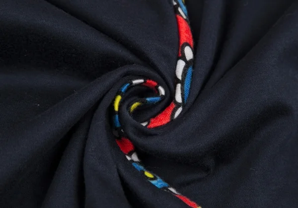 ツモリチサトTSUMORI CHISATO フラワーイラストパイピングカットソー 紺2 K-129392_013