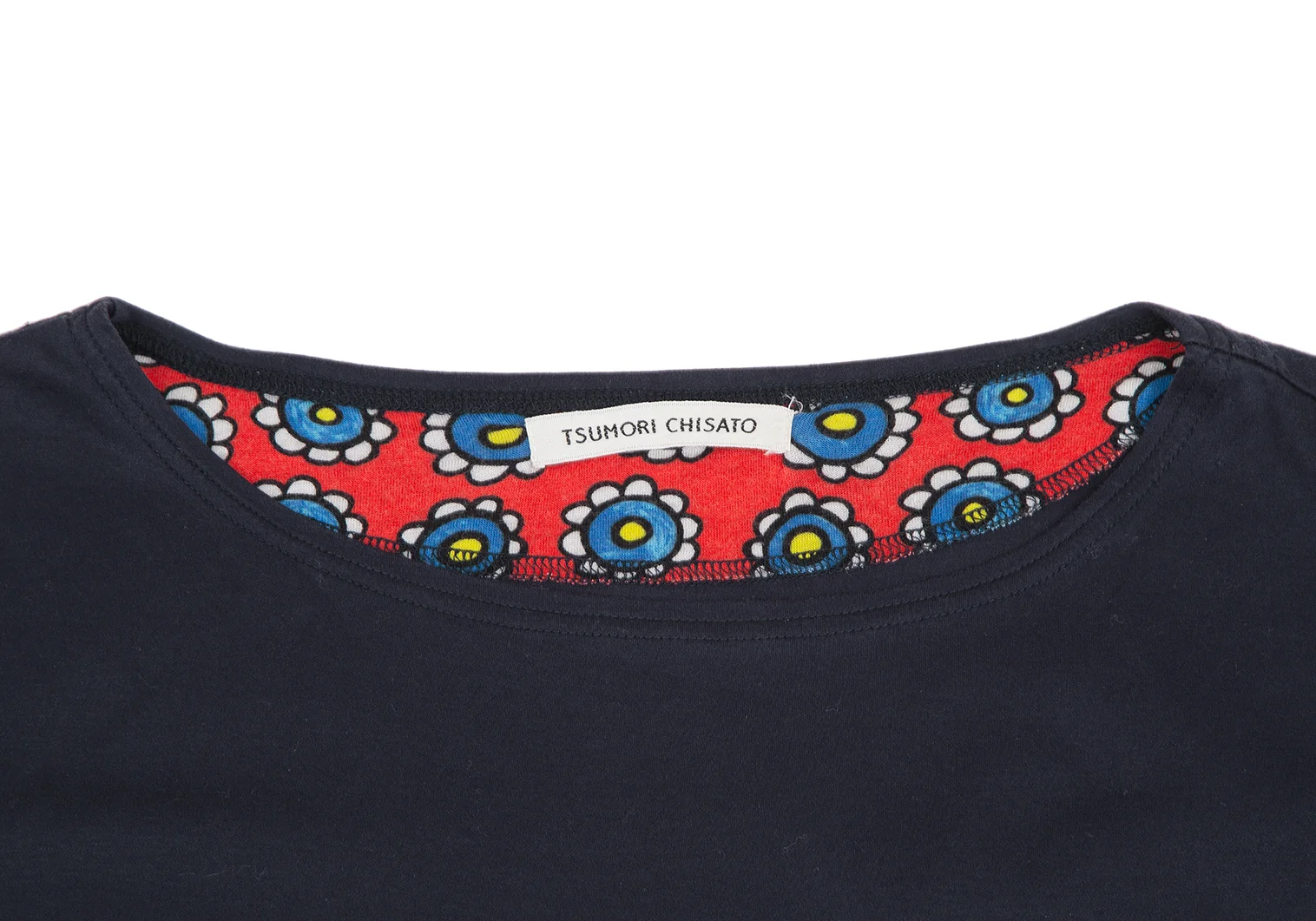 kazumori様 TSUMORI CHISATO Floral Illustration Piping T Shirt Navy 2 (K
