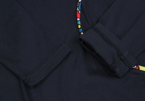 ツモリチサトTSUMORI CHISATO フラワーイラストパイピングカットソー 紺2 K-129392_006