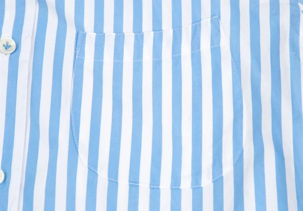 ジュンヤワタナベ コムデギャルソンJUNYA WATANABE COMME des GARCONS ラウンドカラーストライプ長袖シャツ 青白 水色白SS K-129403_006