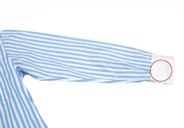 ジュンヤワタナベ コムデギャルソンJUNYA WATANABE COMME des GARCONS ラウンドカラーストライプ長袖シャツ 青白 水色白SS K-129403_007