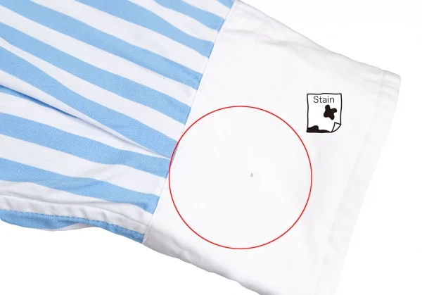 ジュンヤワタナベ コムデギャルソンJUNYA WATANABE COMME des GARCONS ラウンドカラーストライプ長袖シャツ 青白 水色白SS K-129403_008