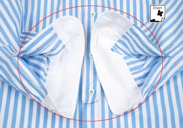 ジュンヤワタナベ コムデギャルソンJUNYA WATANABE COMME des GARCONS ラウンドカラーストライプ長袖シャツ 青白 水色白SS K-129403_011