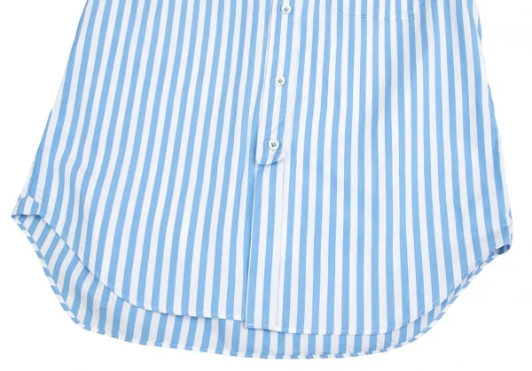 ジュンヤワタナベ コムデギャルソンJUNYA WATANABE COMME des GARCONS ラウンドカラーストライプ長袖シャツ 青白 水色白SS K-129403_012