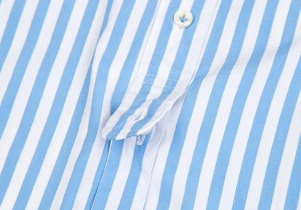 ジュンヤワタナベ コムデギャルソンJUNYA WATANABE COMME des GARCONS ラウンドカラーストライプ長袖シャツ 青白 水色白SS K-129403_013