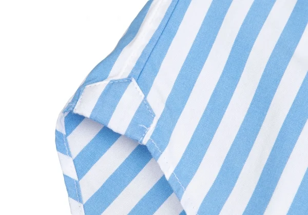 ジュンヤワタナベ コムデギャルソンJUNYA WATANABE COMME des GARCONS ラウンドカラーストライプ長袖シャツ 青白 水色白SS K-129403_014