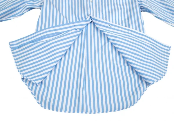 ジュンヤワタナベ コムデギャルソンJUNYA WATANABE COMME des GARCONS ラウンドカラーストライプ長袖シャツ 青白 水色白SS K-129403_015