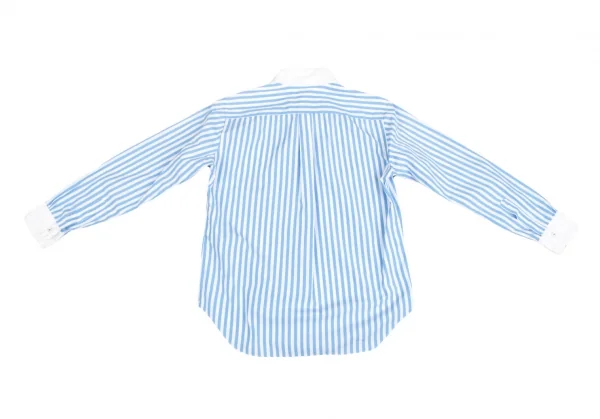ジュンヤワタナベ コムデギャルソンJUNYA WATANABE COMME des GARCONS ラウンドカラーストライプ長袖シャツ 青白 水色白SS K-129403_016