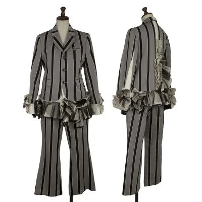 COMME des GARCONS Striped Switching Design Jacket & Pants