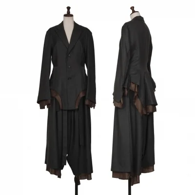 LIMI feu Wool Poly Layered Jacket & 2way Skirt Pants