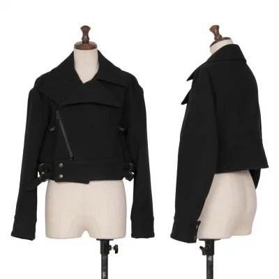 Yohji Yamamoto FEMME Wool Nylon Short Motorcycle Jacket