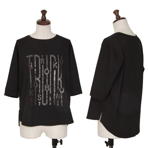 ヒロココシノ トランクHIROKO KOSHINO TRUNK スパンコールグリッタープリントカットソー 白38 【レディース】 ヒロココシノ トランクHIROKO KOSHINO TRUNK スパンコール