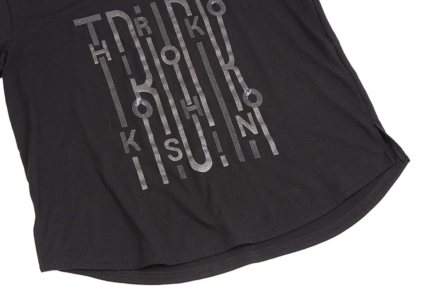 ヒロココシノ トランクHIROKO KOSHINO TRUNK スパンコールグリッタープリントカットソー 黒38 【レディース】 ヒロココシノ トランクHIROKO KOSHINO TRUNK スパンコール
