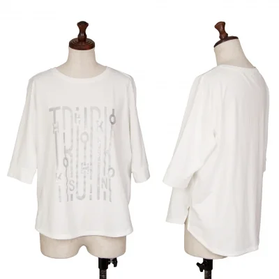 HIROKO KOSHINO TRUNK Sequins Glitter Printed T Shirt