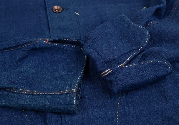 45rpm 45R 藍染スタンドカラーシャツジャケット 紺3 K-129524_012