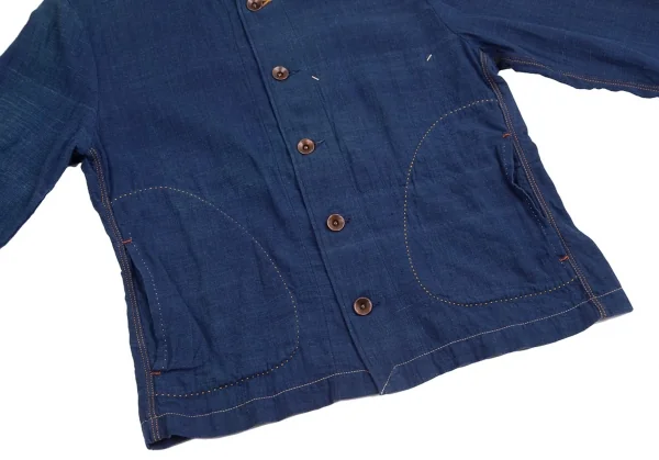 45rpm 45R 藍染スタンドカラーシャツジャケット 紺3 K-129524_014