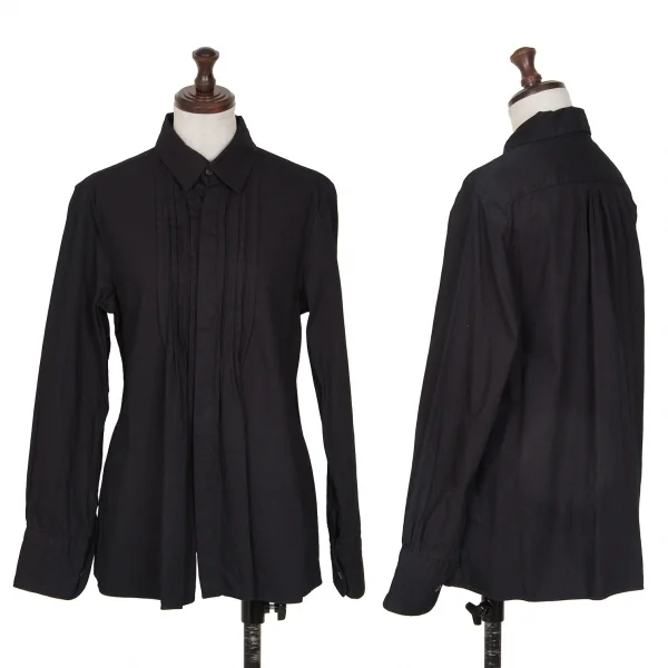 45R Indigo Dyeing Tuck Design Long Sleeve Shirt Navy 3 K-129528_001