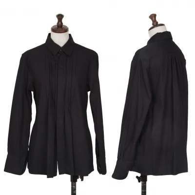 45R Indigo Dyeing Tuck Design Long Sleeve Shirt