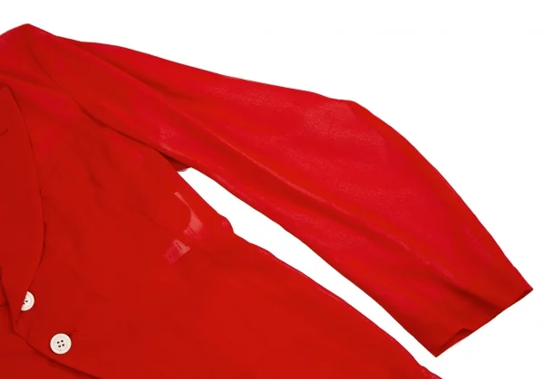 コムデギャルソンCOMME des GARCONSポリシフォンシースルーモーニングジャケット 赤M K-129582_010