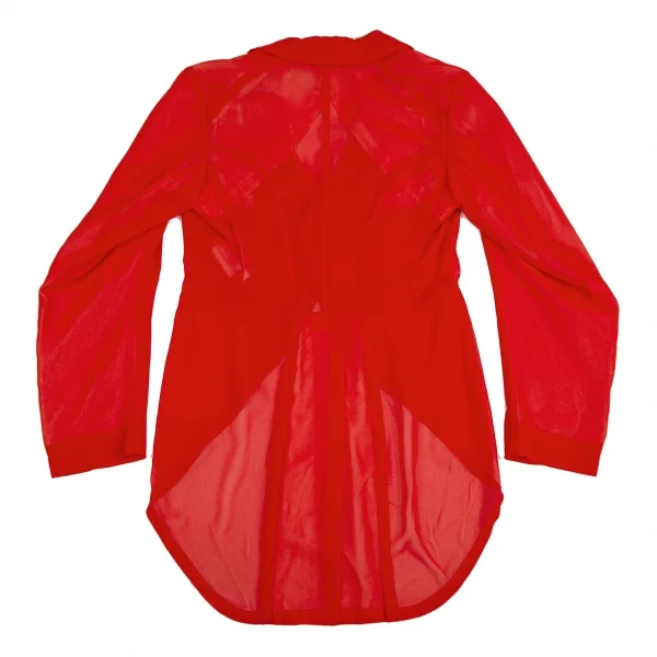 コムデギャルソンCOMME des GARCONSポリシフォンシースルーモーニングジャケット 赤M K-129582_013