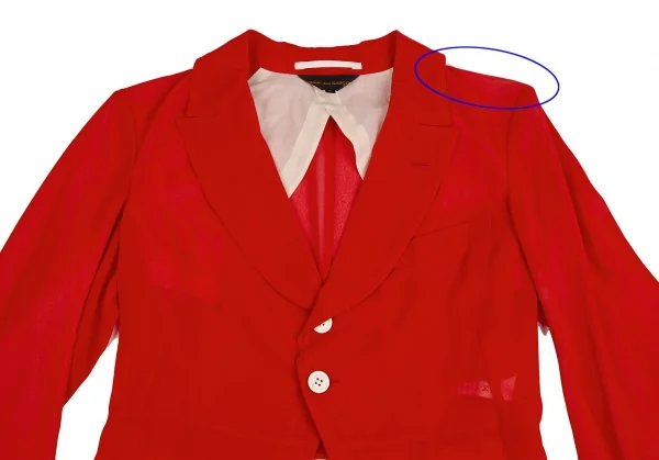 コムデギャルソンCOMME des GARCONSポリシフォンシースルーモーニングジャケット 赤M K-129582_003