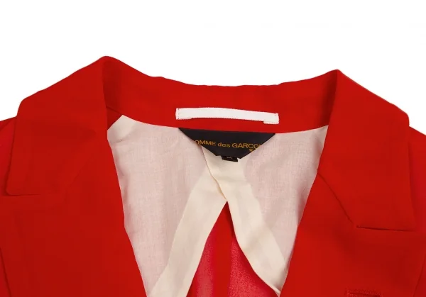 コムデギャルソンCOMME des GARCONSポリシフォンシースルーモーニングジャケット 赤M K-129582_005