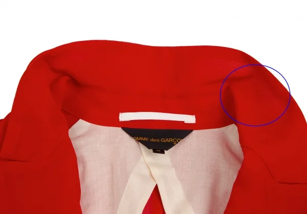 コムデギャルソンCOMME des GARCONSポリシフォンシースルーモーニングジャケット 赤M K-129582_006