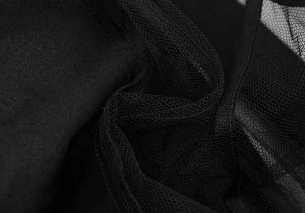 コムデギャルソンCOMME des GARCONS モチーフ装飾片袖メッシュトップス 黒S位 K-129584_015
