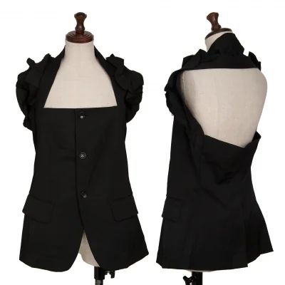 COMME des GARCONS Wool Gaba Frill Halter Neck Jacket