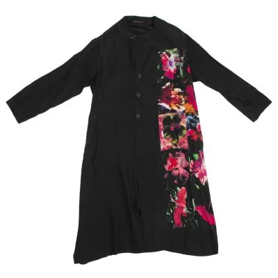 Yohji Yamamoto POUR HOMME Floral Collarless Printed Long Shirt