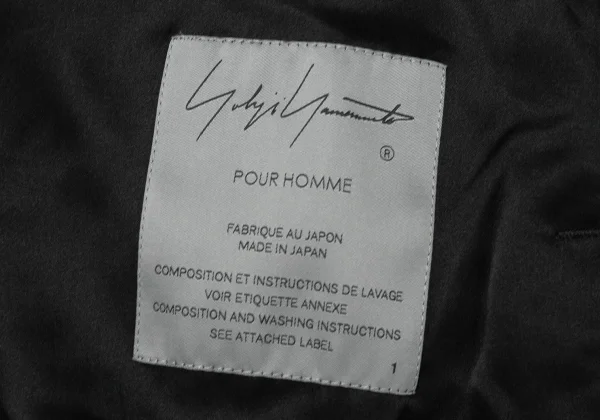 ヨウジヤマモト プールオムYohji Yamamoto POUR HOMME 花柄プリントノーカラーロングシャツ 黒他1 K-129607_019