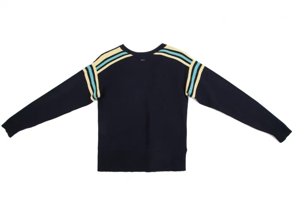 アルマーニエクスチェンジARMANI EXCHANGE ボーダースリーブVネックニット 紺黄他XS K-129634_010