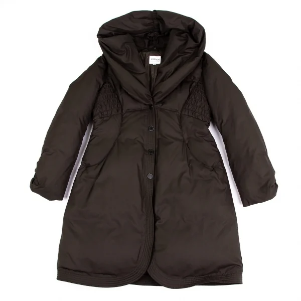 アルマーニコレツィオーニARMANI COLLEZIONI 襟デザインダウンコート 茶44 K-129636_002