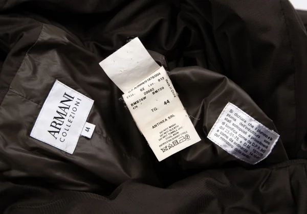 アルマーニコレツィオーニARMANI COLLEZIONI 襟デザインダウンコート 茶44 K-129636_019