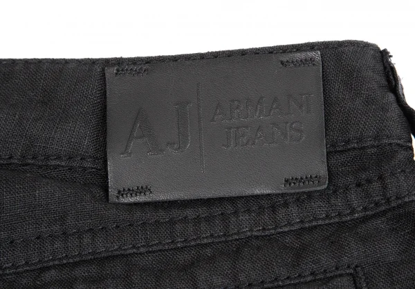 アルマーニジーンズARMANI JEANS リネンブーツカットパンツ 黒24 K-129637_010
