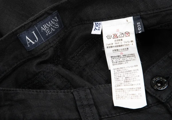 アルマーニジーンズARMANI JEANS リネンブーツカットパンツ 黒24 K-129637_015