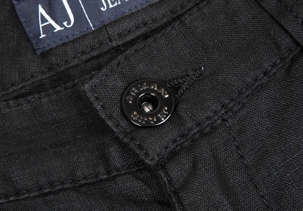 アルマーニジーンズARMANI JEANS リネンブーツカットパンツ 黒24 K-129637_003