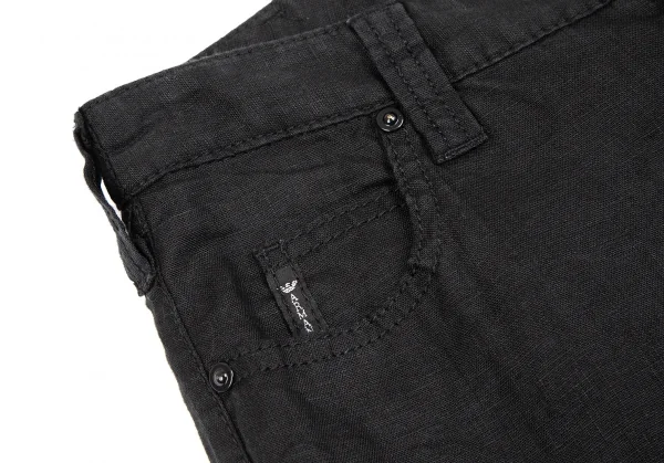 アルマーニジーンズARMANI JEANS リネンブーツカットパンツ 黒24 K-129637_004