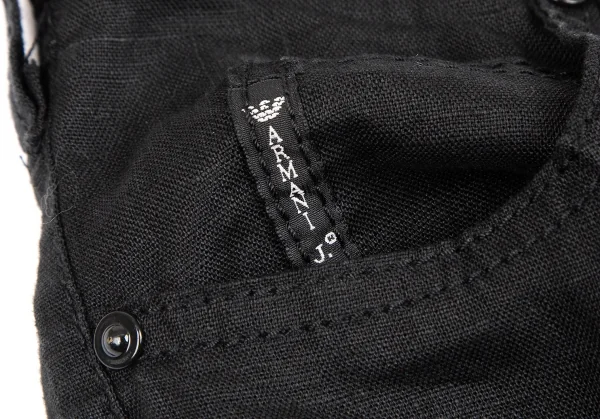 アルマーニジーンズARMANI JEANS リネンブーツカットパンツ 黒24 K-129637_005
