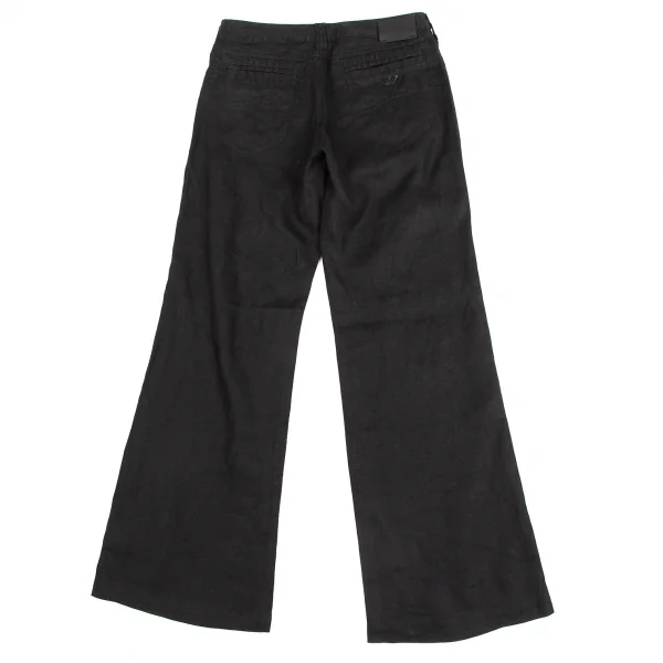 アルマーニジーンズARMANI JEANS リネンブーツカットパンツ 黒24 K-129637_009