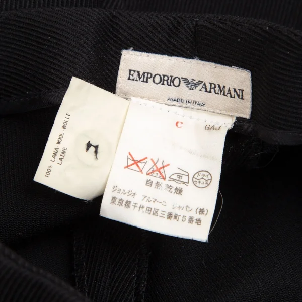 エンポリオアルマーニEMPORIO ARMANI ウールセンターシームストレートパンツ 黒36 K-129645_010