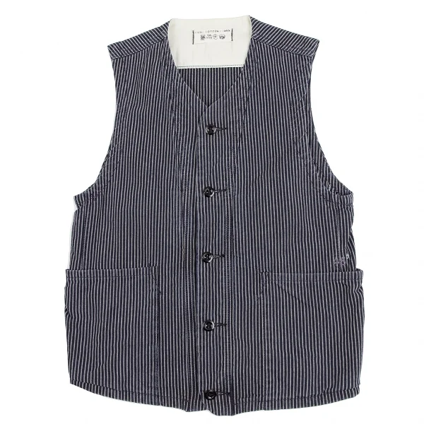 45rpm 45R ヒッコリーコットンベスト 紺3 K-129706_002