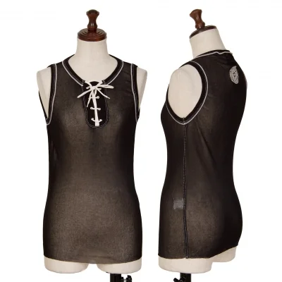 Jean-Paul GAULTIER Lace-up Mesh Sleeveless Shirt